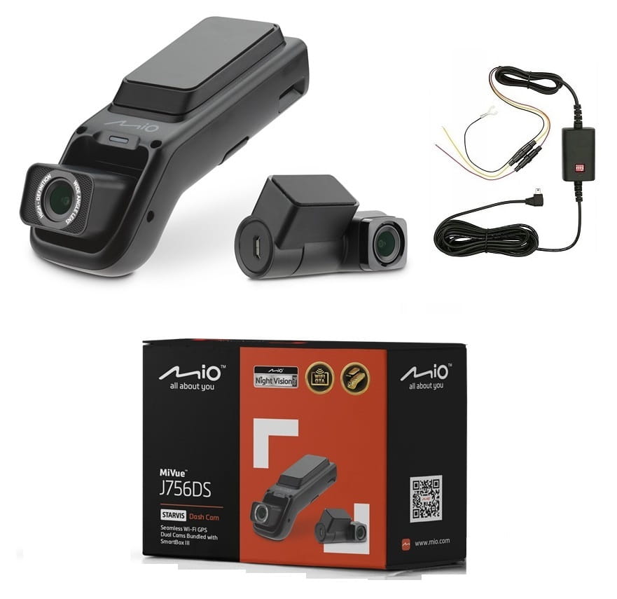 MiVue™ J756DS by Mio Front and Rear Dashcam kit