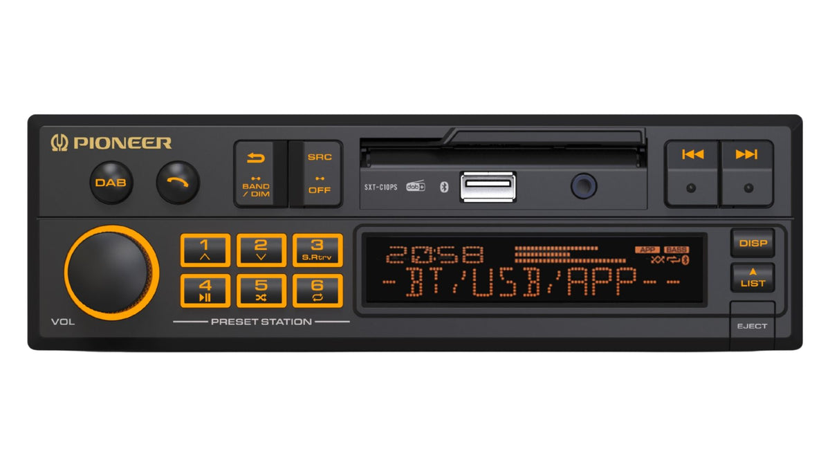 Pioneer SXT-C10PS Retro Single-DIN DAB+ Bluetooth Car Stereo