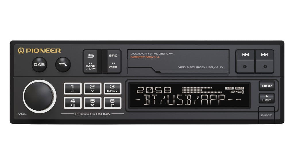 Pioneer SXT-C10PS Retro Single-DIN DAB+ Bluetooth Car Stereo