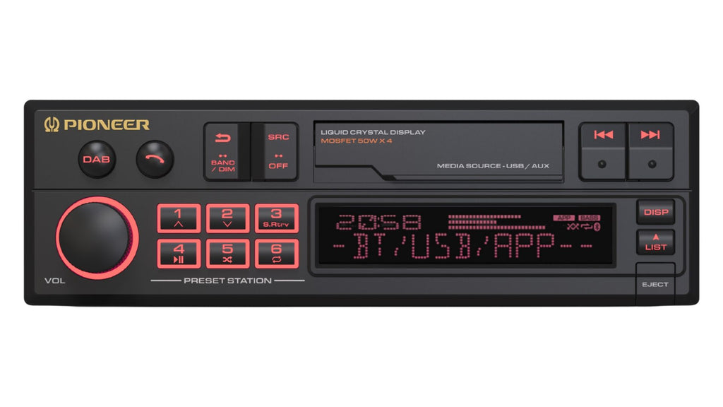 Pioneer SXT-C10PS Retro Single-DIN DAB+ Bluetooth Car Stereo
