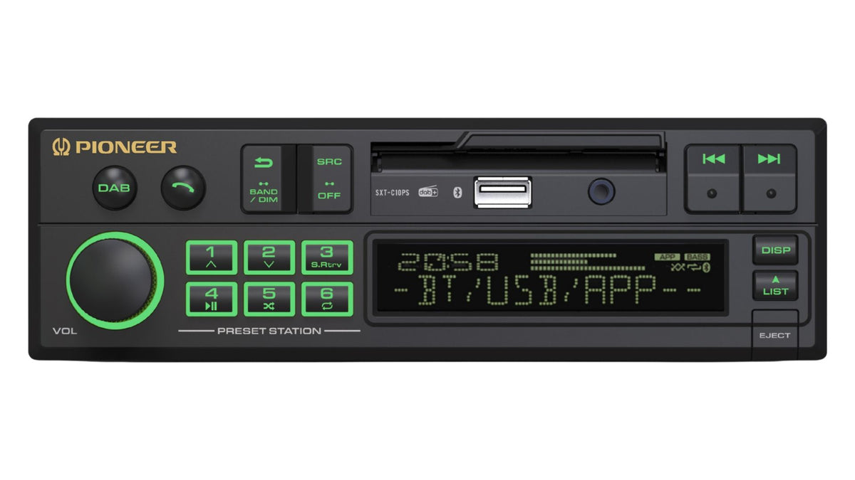 Pioneer SXT-C10PS Retro Single-DIN DAB+ Bluetooth Car Stereo