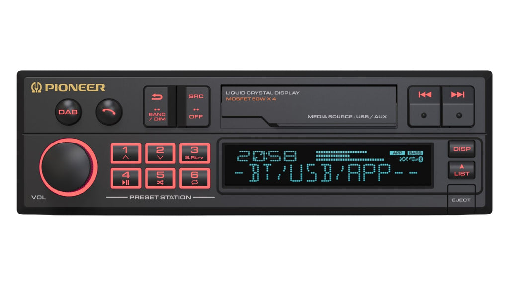 Pioneer SXT-C10PS Retro Single-DIN DAB+ Bluetooth Car Stereo