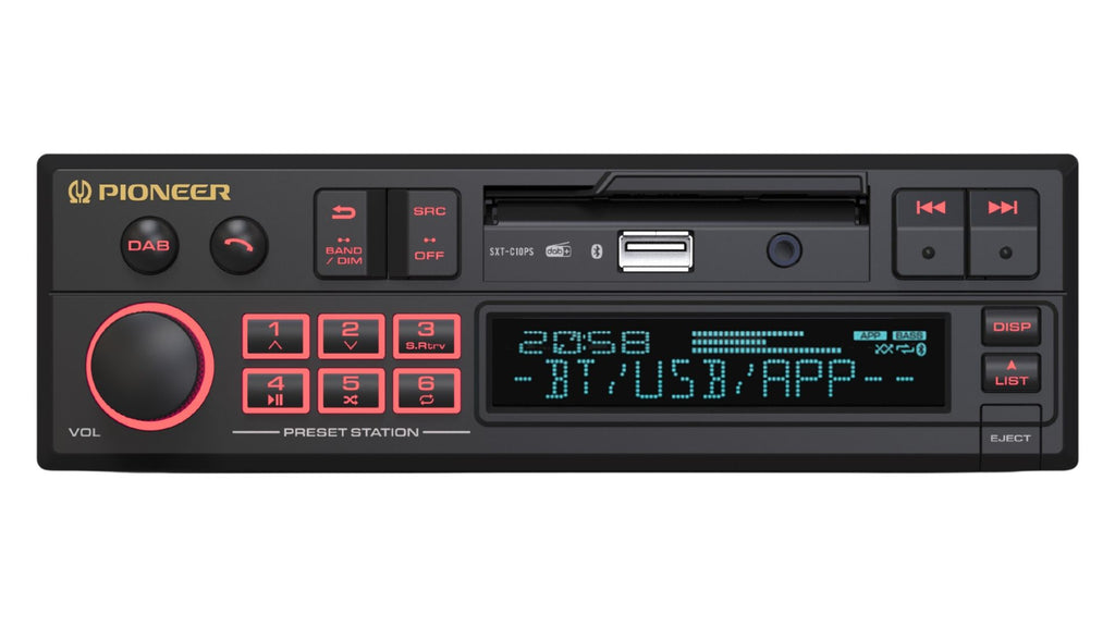 Pioneer SXT-C10PS Retro Single-DIN DAB+ Bluetooth Car Stereo