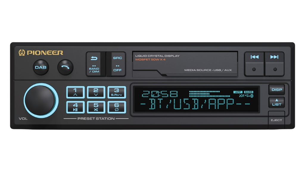 Pioneer SXT-C10PS Retro Single-DIN DAB+ Bluetooth Car Stereo