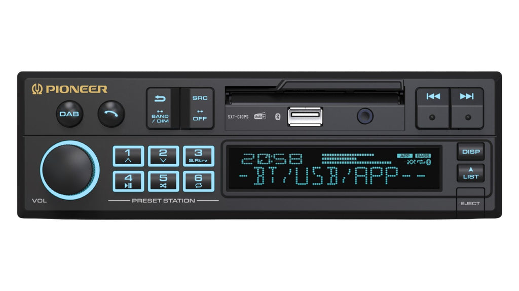 Pioneer SXT-C10PS Retro Single-DIN DAB+ Bluetooth Car Stereo