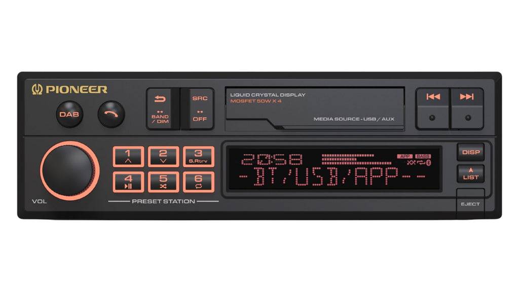 Pioneer SXT-C10PS Retro Single-DIN DAB+ Bluetooth Car Stereo